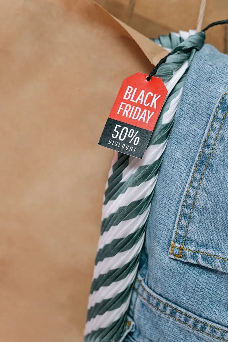 A Denim Jeans with Black Friday Tag