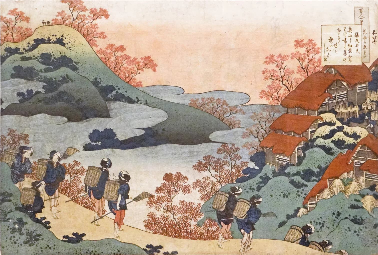 une peinture de personnes portant des sacs